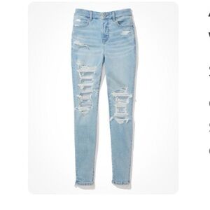 AEO Ne(x)t Level Ripped Curvy High-
Waisted Jegging, Size 2 Regular